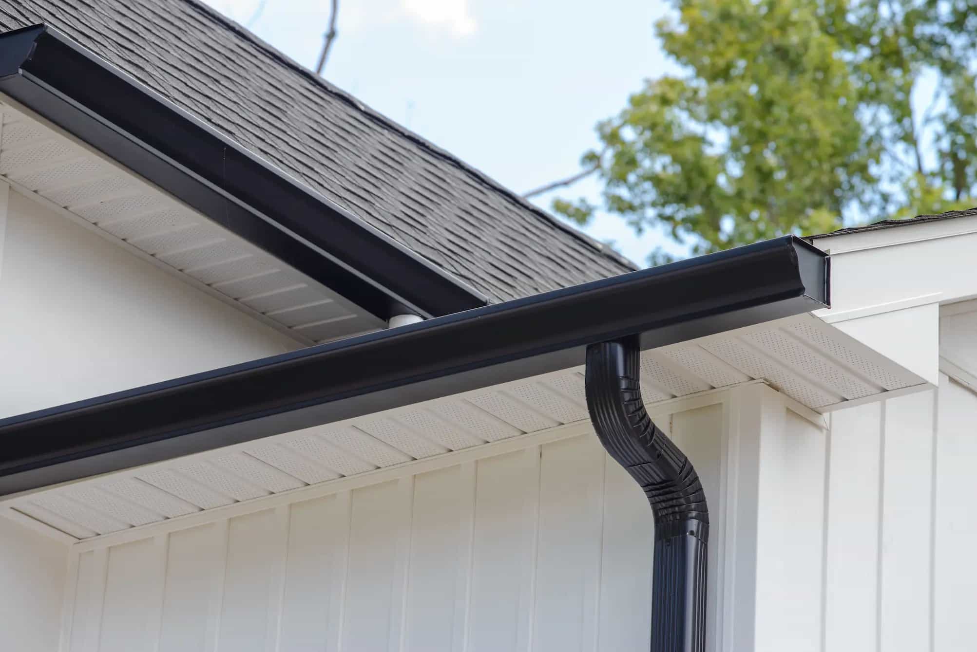 Seamless gutter installation on a residential home in Michigan Seamless gutter installation on a residential home in Michigan