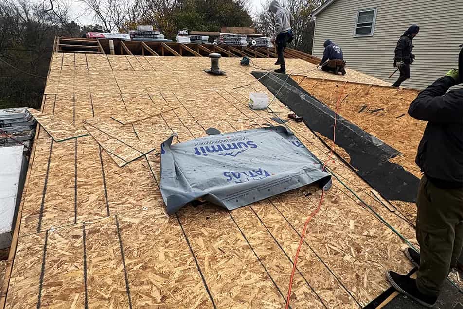 plywood sheathing replacement on a roof