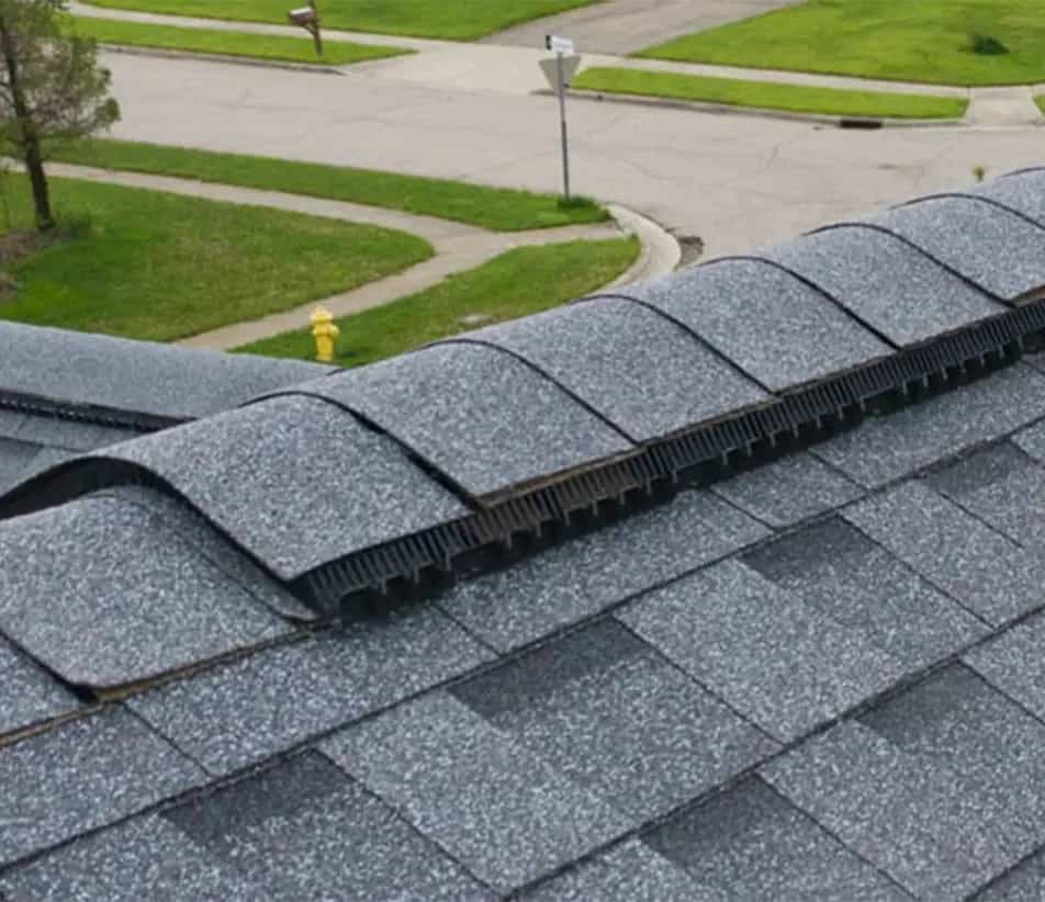 Ridge Vents - Attic Ventilation in Michigan ridge ventilation at the peak of a roof