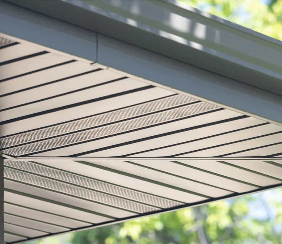 Soffit Vents - Attic Ventilation in Michigan soffit vents under a roof overhang