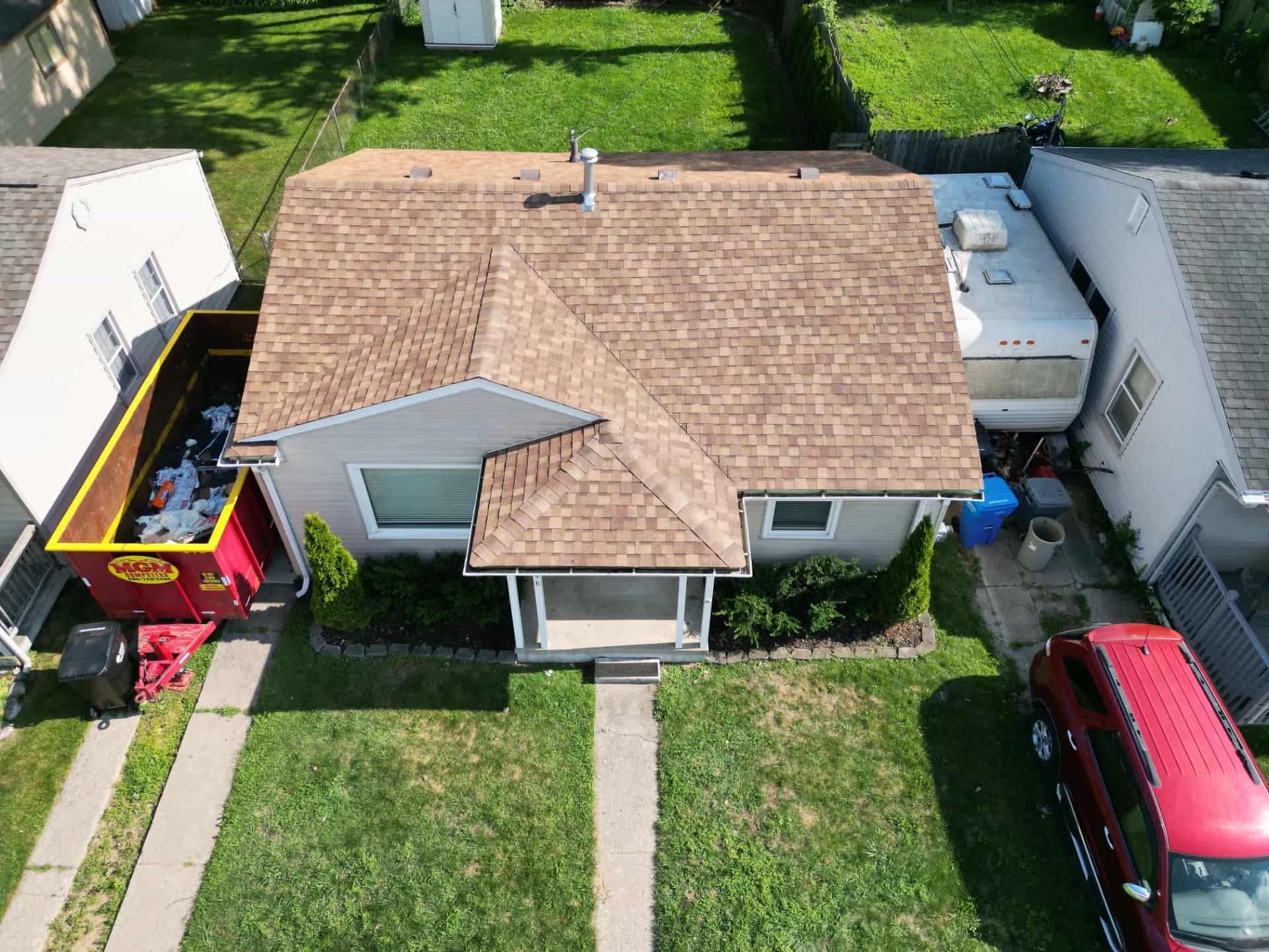 Roof Replacement at 948 East Brockton Avenue, Madison Heights by Roofing Army Roof Replacement in Madison Heights with Atlas Pinnacle Pristine Morning Harvest shingles — completed by Roofing Army