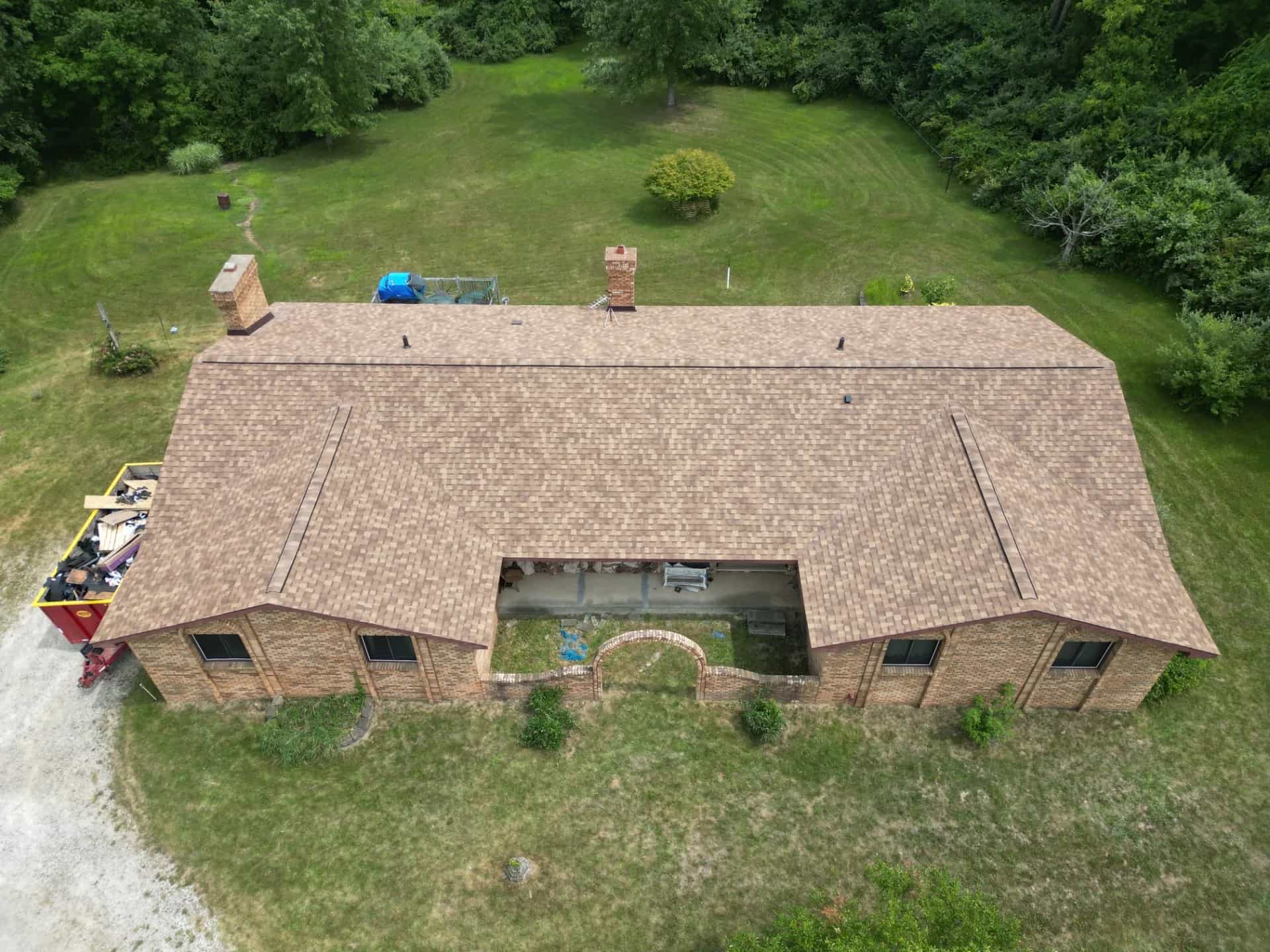 Roof Replacement at 4427 Baldwin Road, Metamora by Roofing Army Roof Replacement in Metamora with Atlas Pinnacle Pristine Morning Harvest shingles — completed by Roofing Army